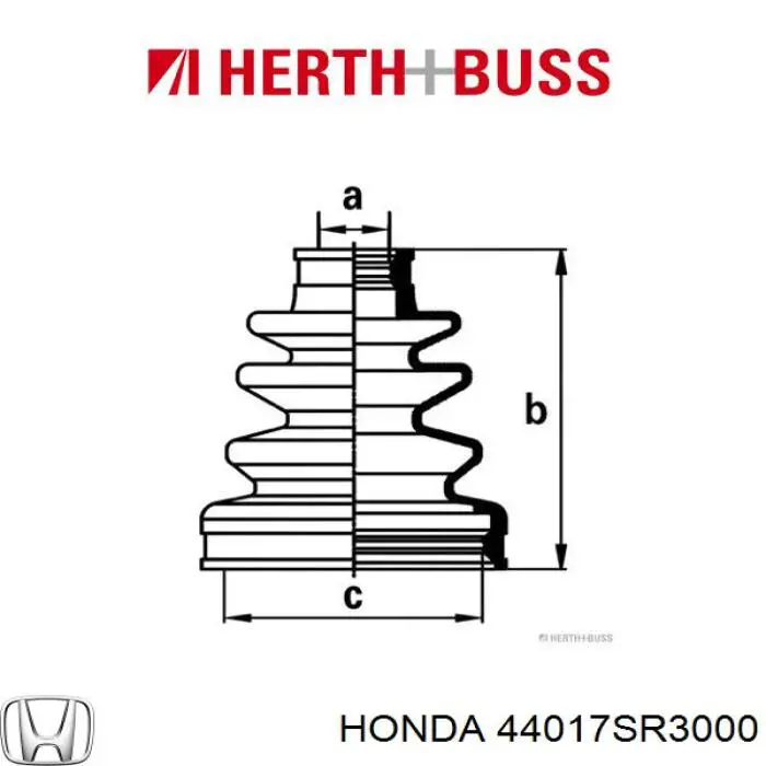 Купити 44017SR3000 Honda Пильник шарніра кутових швидкостей внутрішній передній