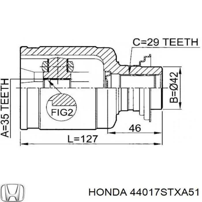 44017STXA51 Honda Пильник ШРКШ внутрішній, передній півосі