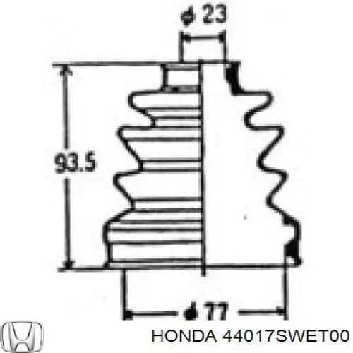 44017SWET00 Honda пильник шруса внутрішній, передній піввісі