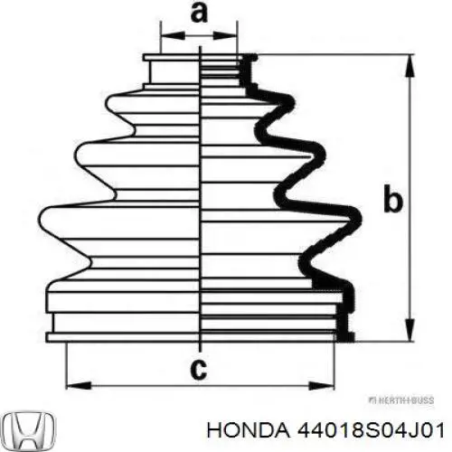 44018S04J01 Honda пильник шруса зовнішній, передній піввісі