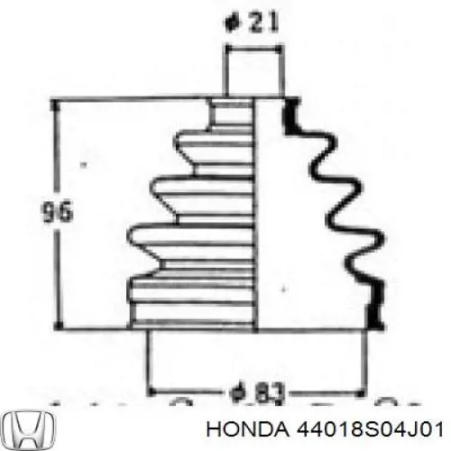 44018S04J01 Honda Пильник ШРУСа зовнішній, передній піввісі