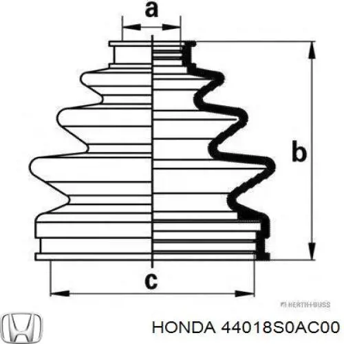 Пильник ШРУСа зовнішній, передній піввісі 44018S0AC00 Honda