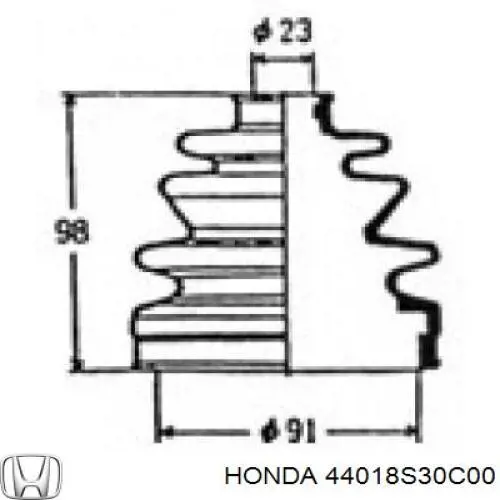 Пильник шарніра кутових швидкостей зовнішній передній Honda 44018S30C00 ціна, від 7.32 USD