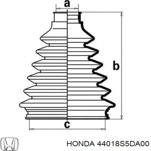 44018S5DA00 Honda пильник шруса зовнішній, передній піввісі