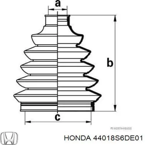 Пильник шарніра кутових швидкостей зовнішній передній Honda 44018S6DE01 ціна, від 8.58 USD