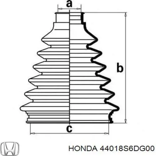 Пильник ШРУСа зовнішній 44018S6DG00 Honda