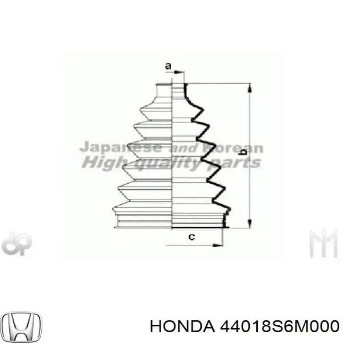 Пильник шарніра кутових швидкостей зовнішній передній Honda 44018S6M000 ціна, від 14.25 USD