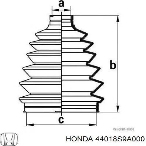 Пильник ШРУСа зовнішній 44018S9A000 Honda