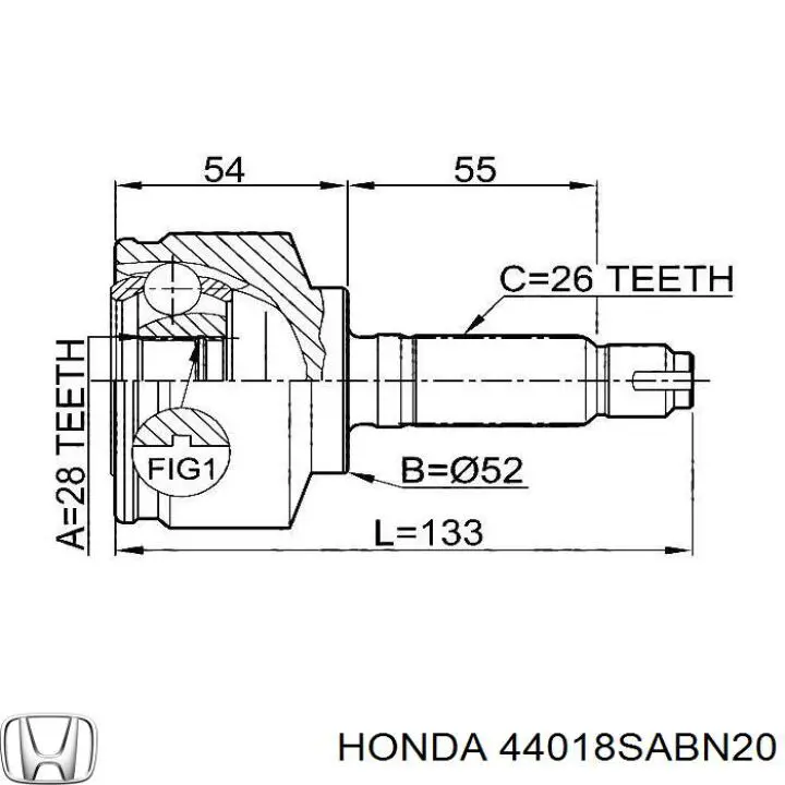 Пильник ШРУСа зовнішній 44018SABN20 Honda