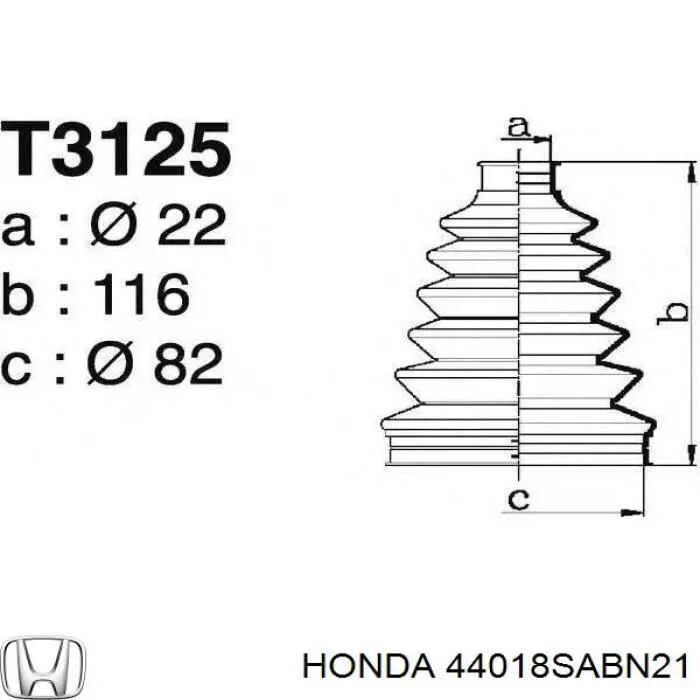 Купити 44018SABN21 Honda Пильник шарніра приводу