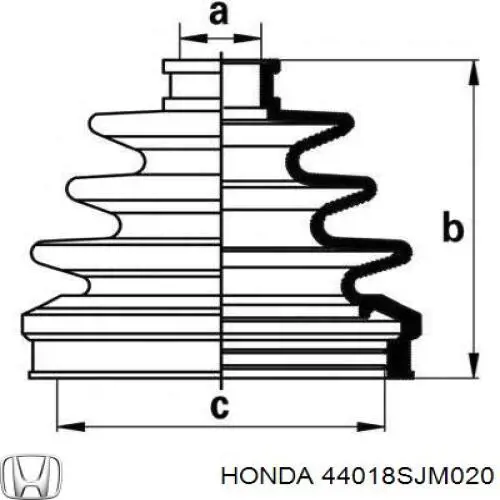 Купити 44018SJM020 Honda Пильник шарніра приводу
