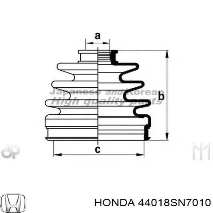 44018SN7010 Honda пильник шруса зовнішній, передній піввісі