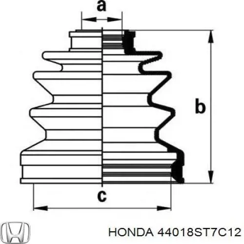 Пильник шарніра кутових швидкостей зовнішній передній Honda 44018ST7C12 ціна, від 7.56 USD