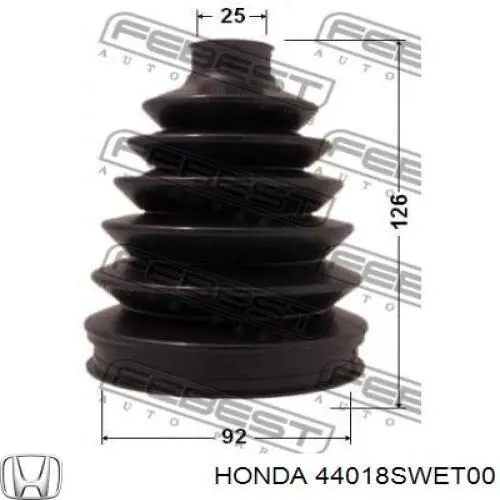 Пильник шарніра кутових швидкостей зовнішній передній Honda 44018SWET00 ціна, від 12.91 USD