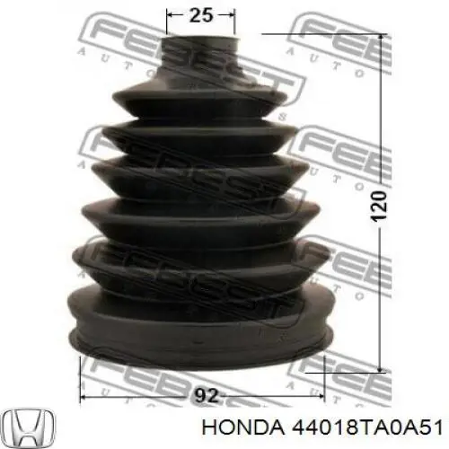 Пыльник шруса наружный HONDA 44018TA0A51