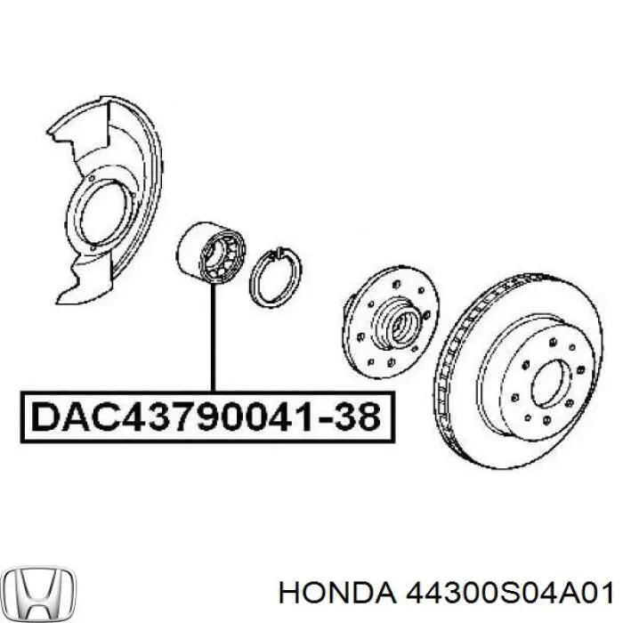 44300S04A01 Honda Підшипник маточини передньої