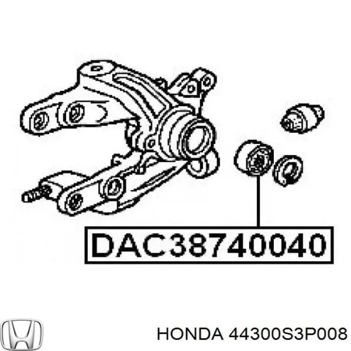 44300S3P008 Honda підшипник маточини задньої