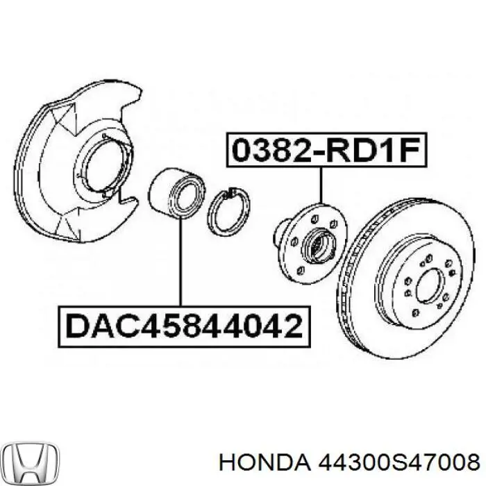 Підшипник ступиці 44300S47008 Honda