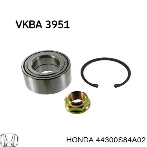 Комплект підшипник маточини передньої Honda 44300S84A02 ціна, від 26.87 USD