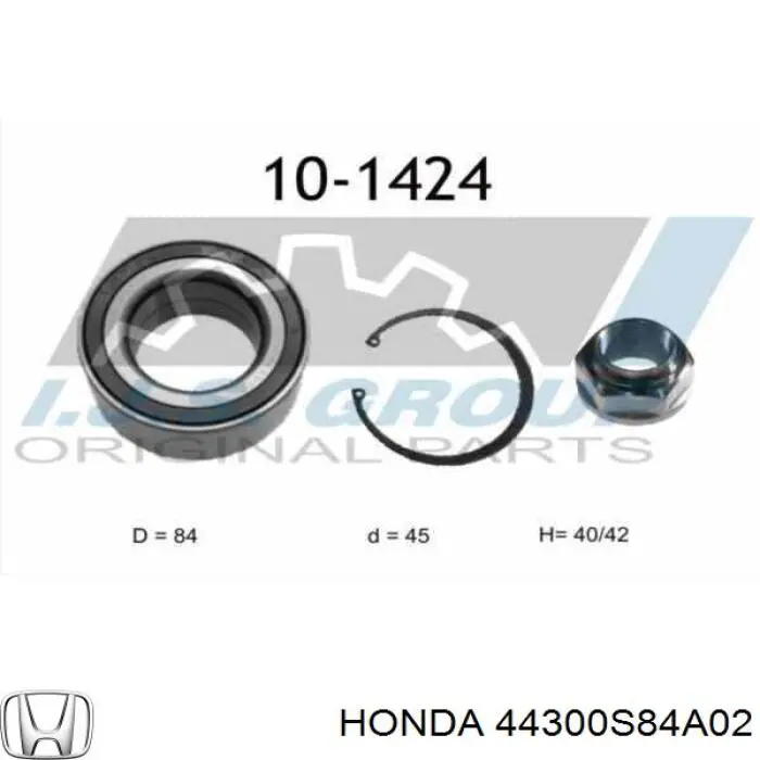 Підшипник маточини Honda 44300S84A02