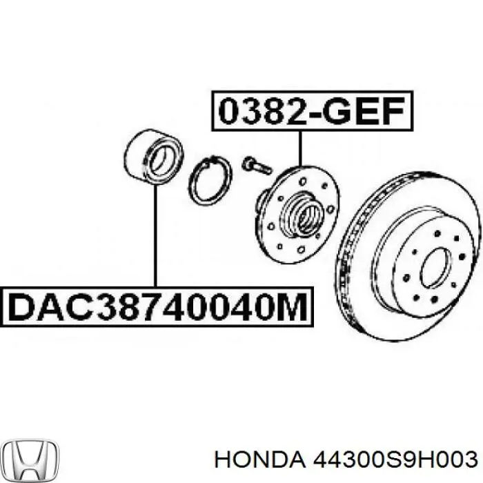 Підшипник ступиці 44300S9H003 Honda