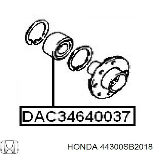 44300SB2018 Honda підшипник маточини задньої