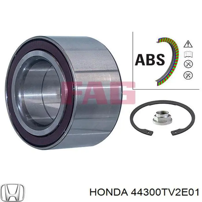 Комплект підшипник маточини передньої Honda 44300TV2E01 ціна, від 32.56 USD