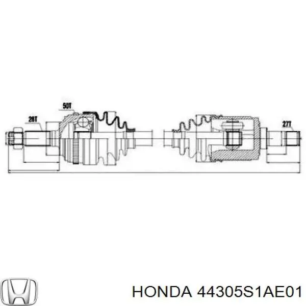 Піввісь передня, права Honda 44305S1AE01 ціна, від 141.08 USD