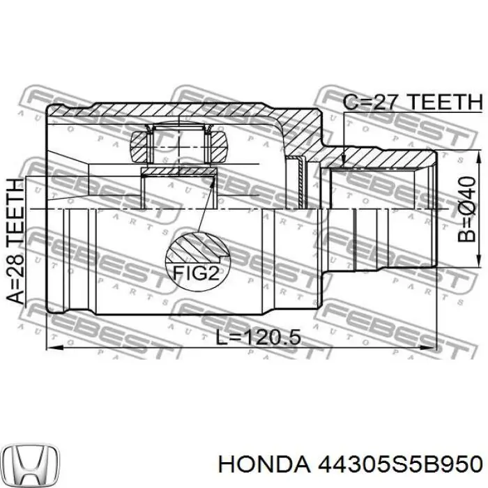 Піввісь передня, права Honda 44305S5B950 ціна, від 167.75 USD