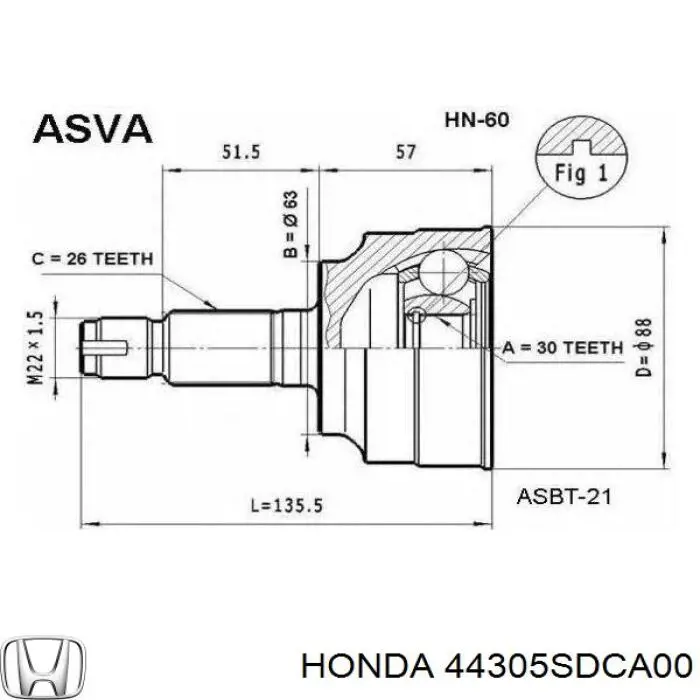  44305SDCA00 Honda