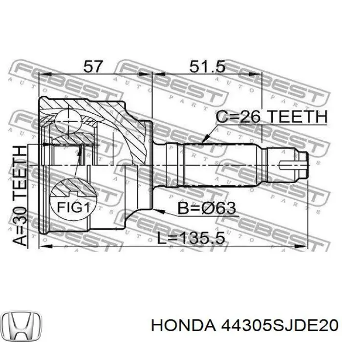 Купити Піввісь права Honda FR-V  BE
