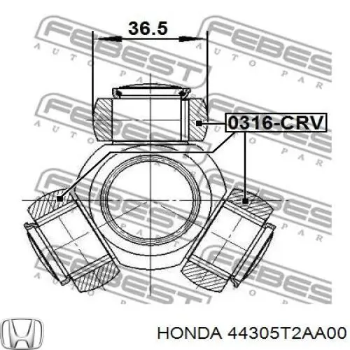 Піввісь (привід) передня, права 44305T2AA00 Honda