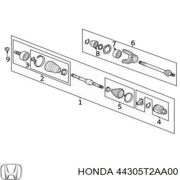 Купити 44305T2AA00 Honda Піввісь права