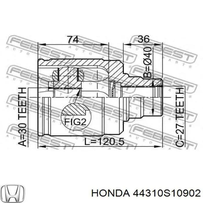 Купити 44310S10902 Honda Граната внутрішня, передня, ліва