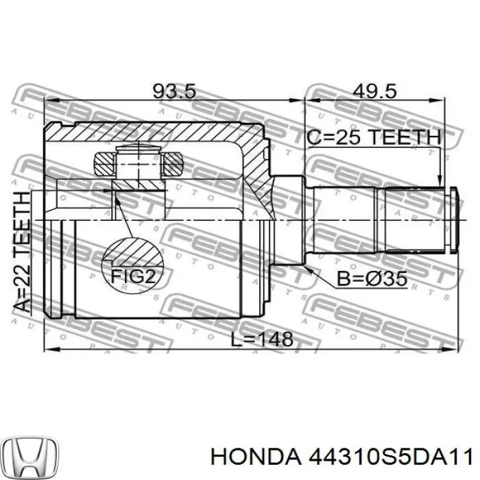 Купити 44310S5DA11 Honda ШРУС внутрішній правий