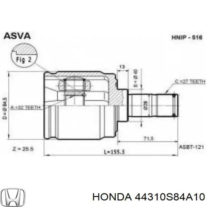 44310S84A10 Honda 