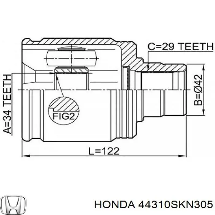 ШРУС внутрішній, передній, правий 44310SKN305 Honda