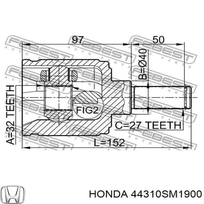 Купити 44310SM1900 Honda Граната внутрішня, передня, ліва