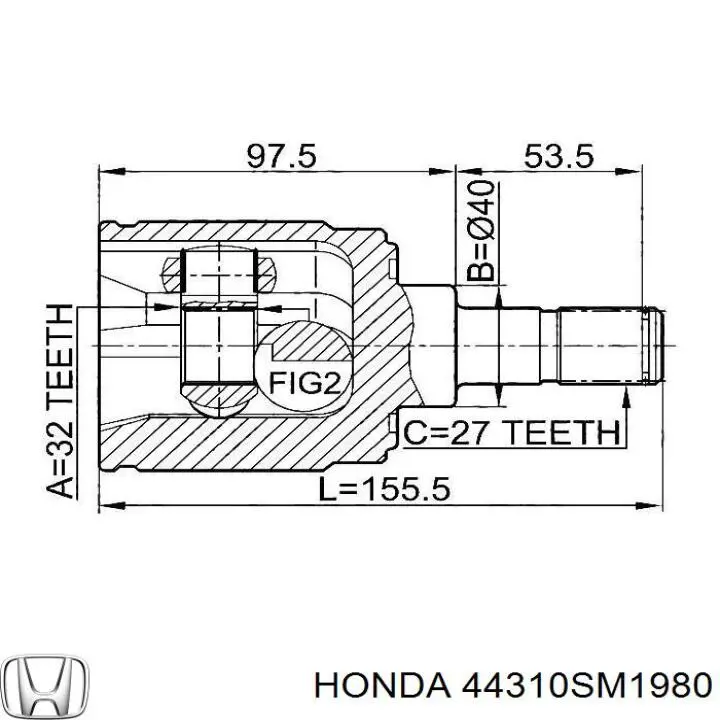 Купити 44310SM1980 Honda Граната внутрішня ліва