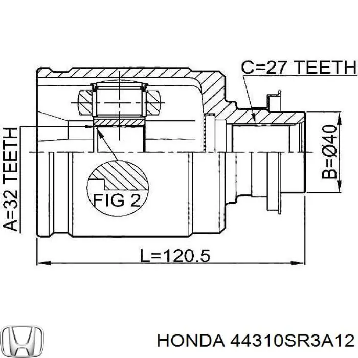 Купити 44310SR3A12 Honda Граната внутрішня, передня, ліва