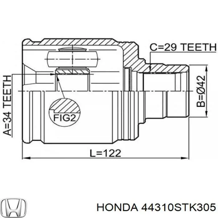 ШРКШ внутрішній, передній, правий Honda 44310STK305 ціна, від 35.64 USD
