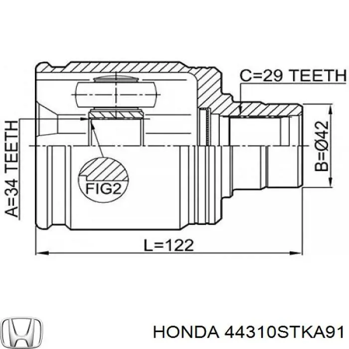 ШРКШ внутрішній, передній, правий Honda 44310STKA91 ціна, від 37.60 USD