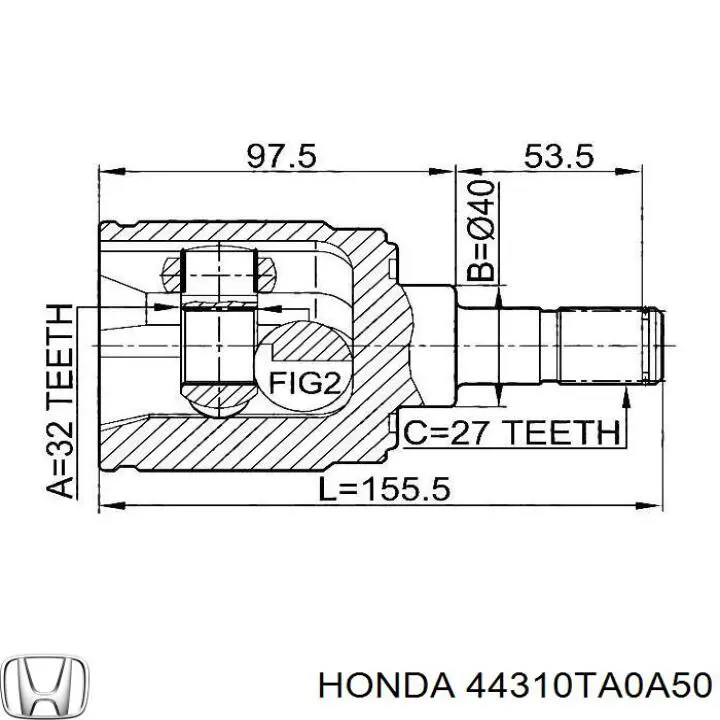 ШРКШ внутрішній, передній Honda 44310TA0A50 ціна, від 95.02 USD