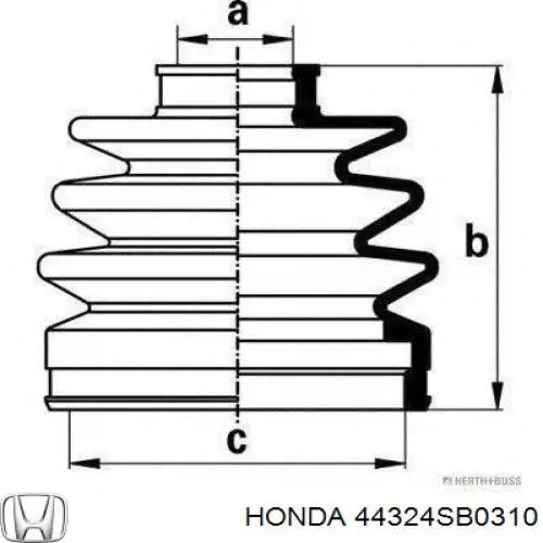 Купити 44324SB0310 Honda Пильник шарніра приводу