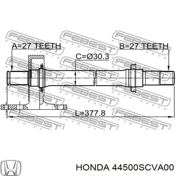 Купити 44500SCVA00 Honda Приводний вал проміжний