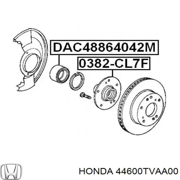 44600TVAA00 Honda Маточина (передня)