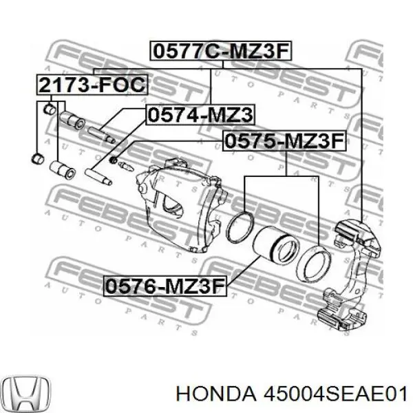 45004SEAE01 Honda направляюча супорту переднього