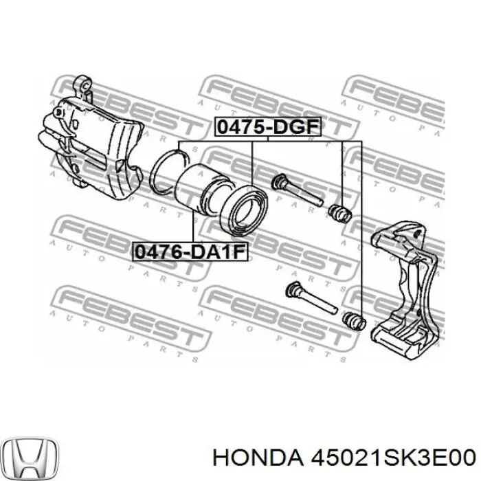 Супорт гальмівний передній правий 45021SK3E00 Honda
