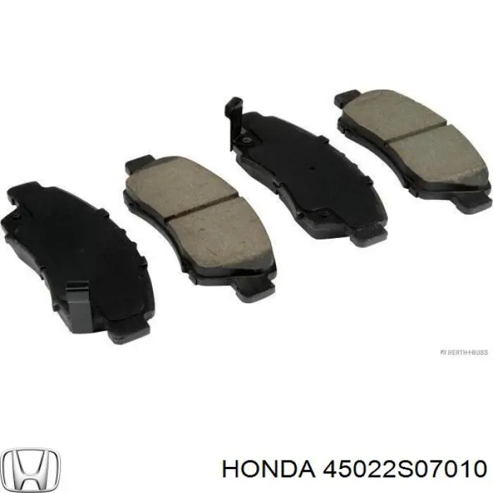 Колодки гальмівні передні, дискові 45022S07010 Honda