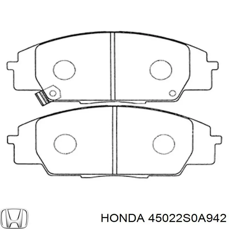 Колодки гальмівні передні, дискові 45022S0A942 Honda